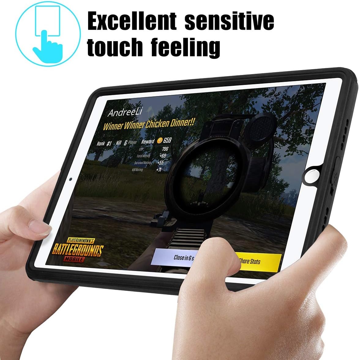 AICase Waterdichte beschermhoes voor Apple Ipad Pro 9,7 inch (2017/2018) met Touch ID, zeer gevoelig, waterdichte beschermhoes met geïntegreerde displaybescherming voor iPad Pro 9,7 inch tablet - Maat pour iPad 9,7" 5e/6e génération (2017/2018)