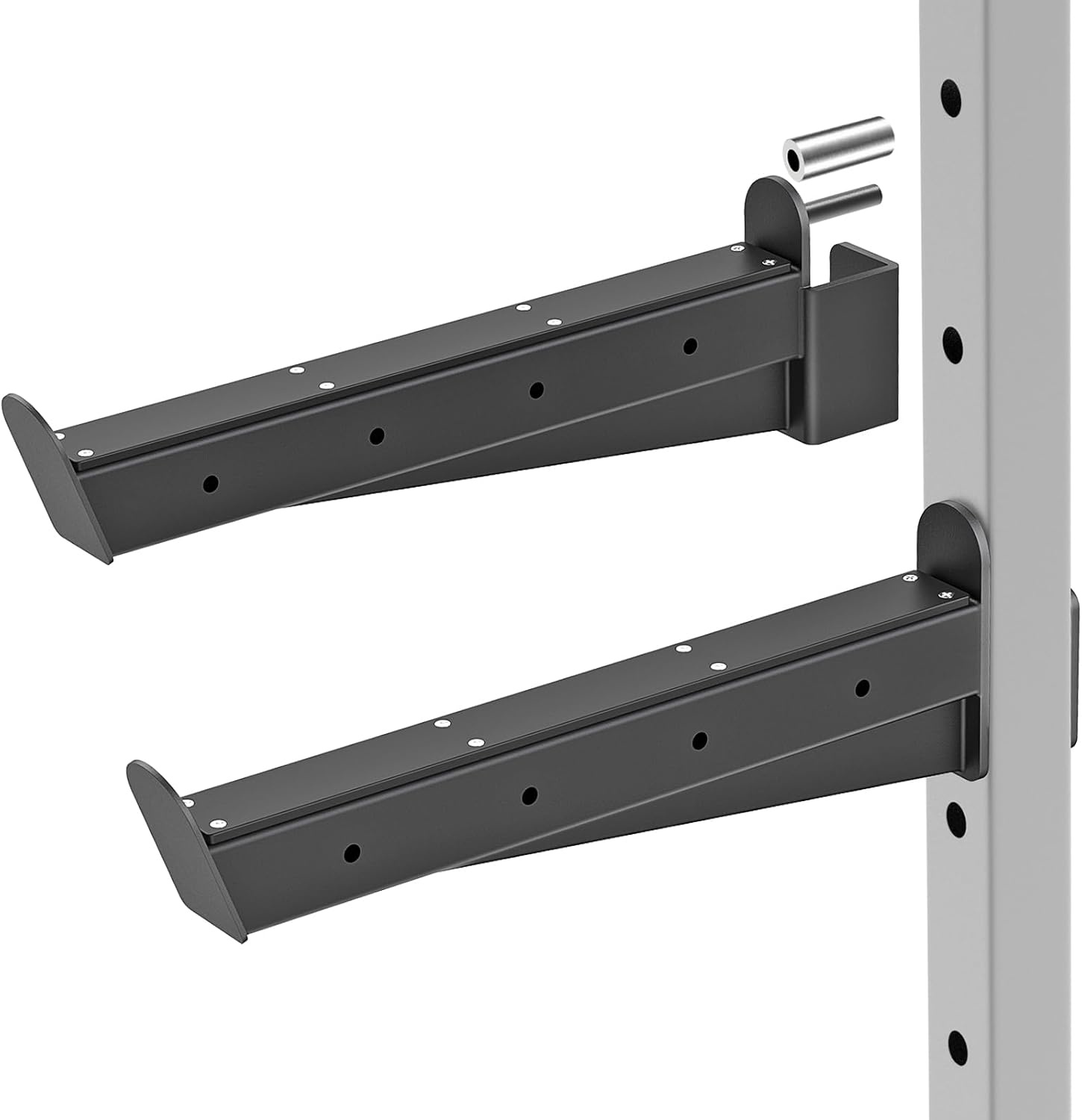 Kipika Veiligheidsspotterarmen voor 2" x 2" Power Racks met 5/8" of 1" gaten - Heavy Duty Barbell veiligheidsvangsten met rubberen pad - verstelbaar en eenvoudig te installeren - Set van 2