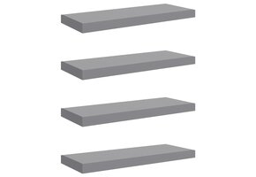 Zwevende Wandschappen MDF Grijs - 4 Stuks - 51% Korting