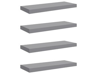 vidaXL Wandschappen zwevend 4 st 60x23,5x3,8 cm MDF grijs