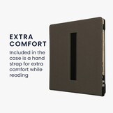 kwmobile e-reader hoesje compatibel met Amazon Kindle Scribe (2024) - Kunstleren ereader cover met stand - Meisje met boeken in zwart/beige