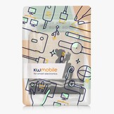 kwmobile e-reader hoesje compatibel met Amazon Kindle Scribe (2024) - Kunstleren ereader cover met stand - Meisje met boeken in zwart/beige
