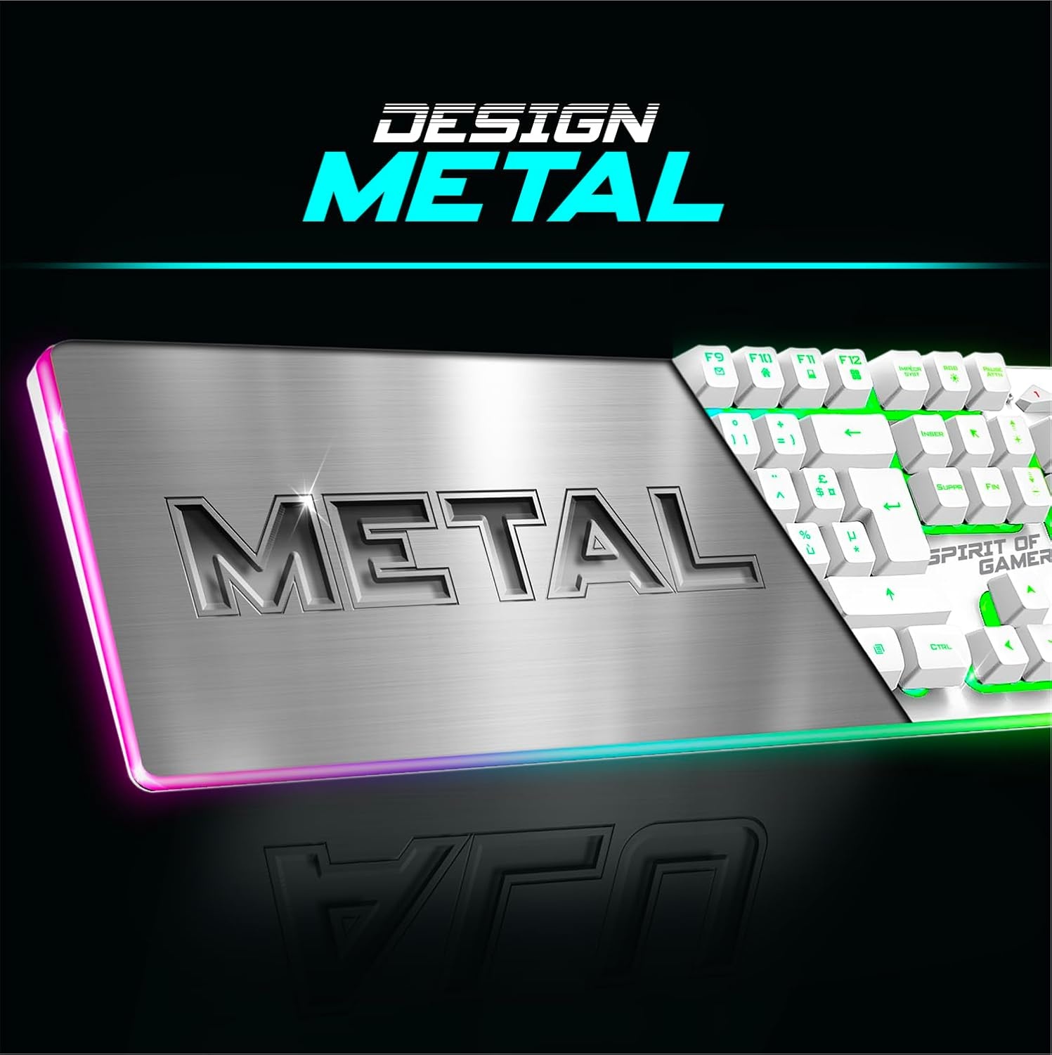 SPIRIT OF GAMER x MK600 | Set draadloze muis toetsenbord wit oplaadbaar RGB | Layout AZERTY Frans achtergrondverlichting | Gaming Keyboard Semi Mecanique | Draadloze muis 4800 DPI | PS4/PS5, PC, Xbox