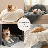 Bedsure Waterdichte Honden Dekendekens XL - Wasbare Pluche Hondendeken voor Sofa en Bed Protector, 127x152cm, Crème