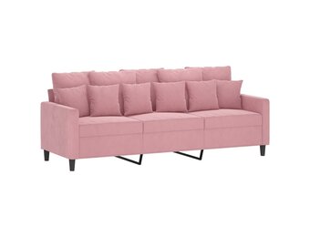 vidaXL Driezitsbank 180 cm fluweel roze
