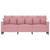 vidaXL Driezitsbank 180 cm fluweel roze