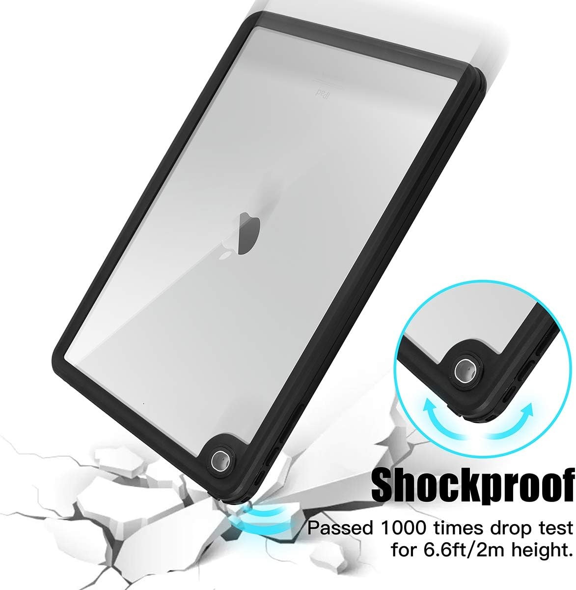 AICase Waterdichte beschermhoes voor Apple Ipad Pro 9,7 inch (2017/2018) met Touch ID, zeer gevoelig, waterdichte beschermhoes met geïntegreerde displaybescherming voor iPad Pro 9,7 inch tablet - Maat pour iPad 9,7" 5e/6e génération (2017/2018)