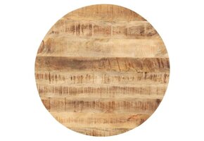 Massief Mangohouten Tafelblad Rond 60cm - 46% Korting!