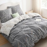 Dekbedovertrekset Grijs Takken 155x220 cm Microvezel - 41% Korting