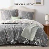 Dekbedovertrekset Grijs Takken 155x220 cm Microvezel - 41% Korting