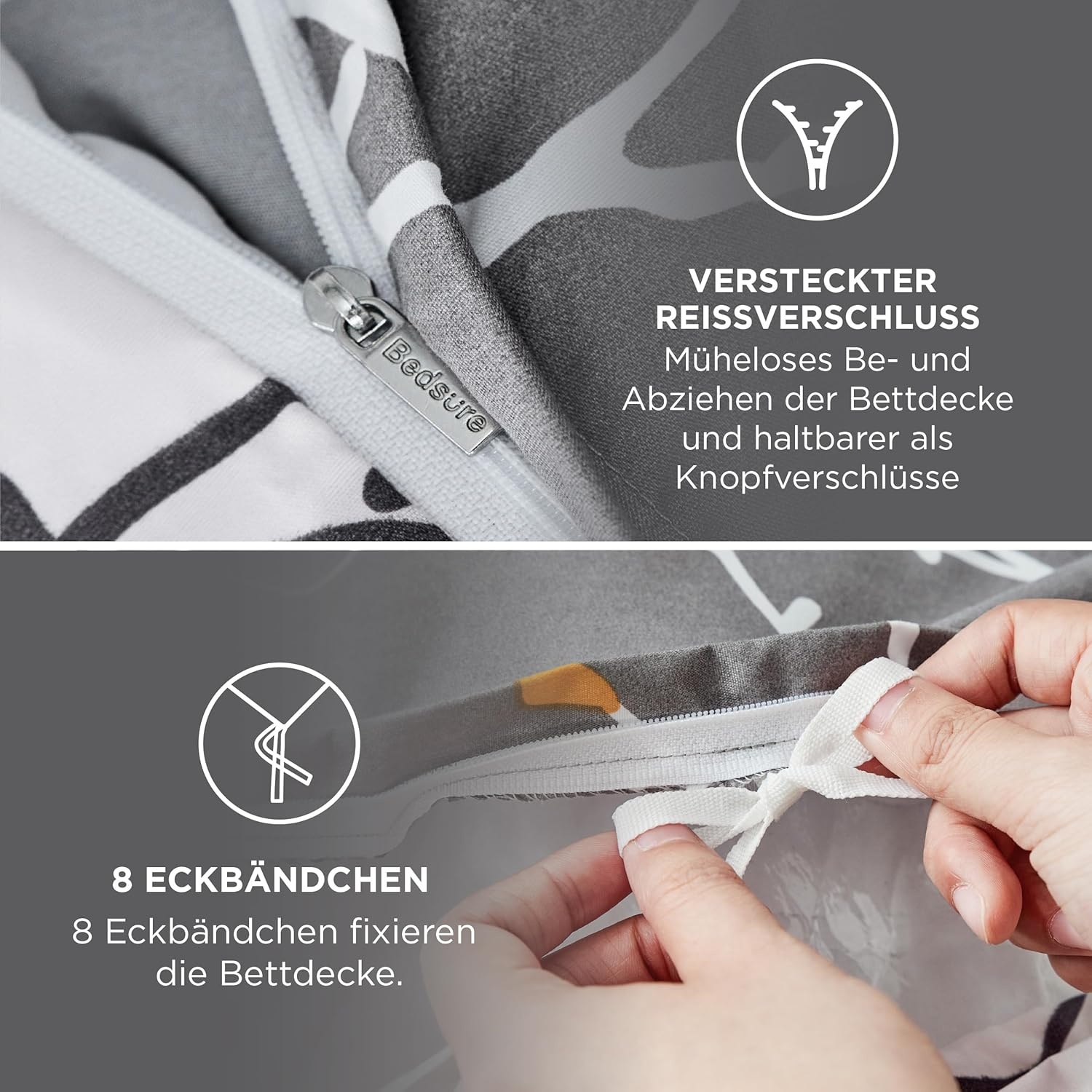 Dekbedovertrekset Grijs Takken 155x220 cm Microvezel - 41% Korting