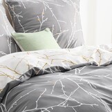 Dekbedovertrekset Grijs Takken 155x220 cm Microvezel - 41% Korting