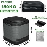 Opvouwbaar Campingtoilet XXL - 42x46x44 cm - Draagbaar en Milieuvriendelijk
