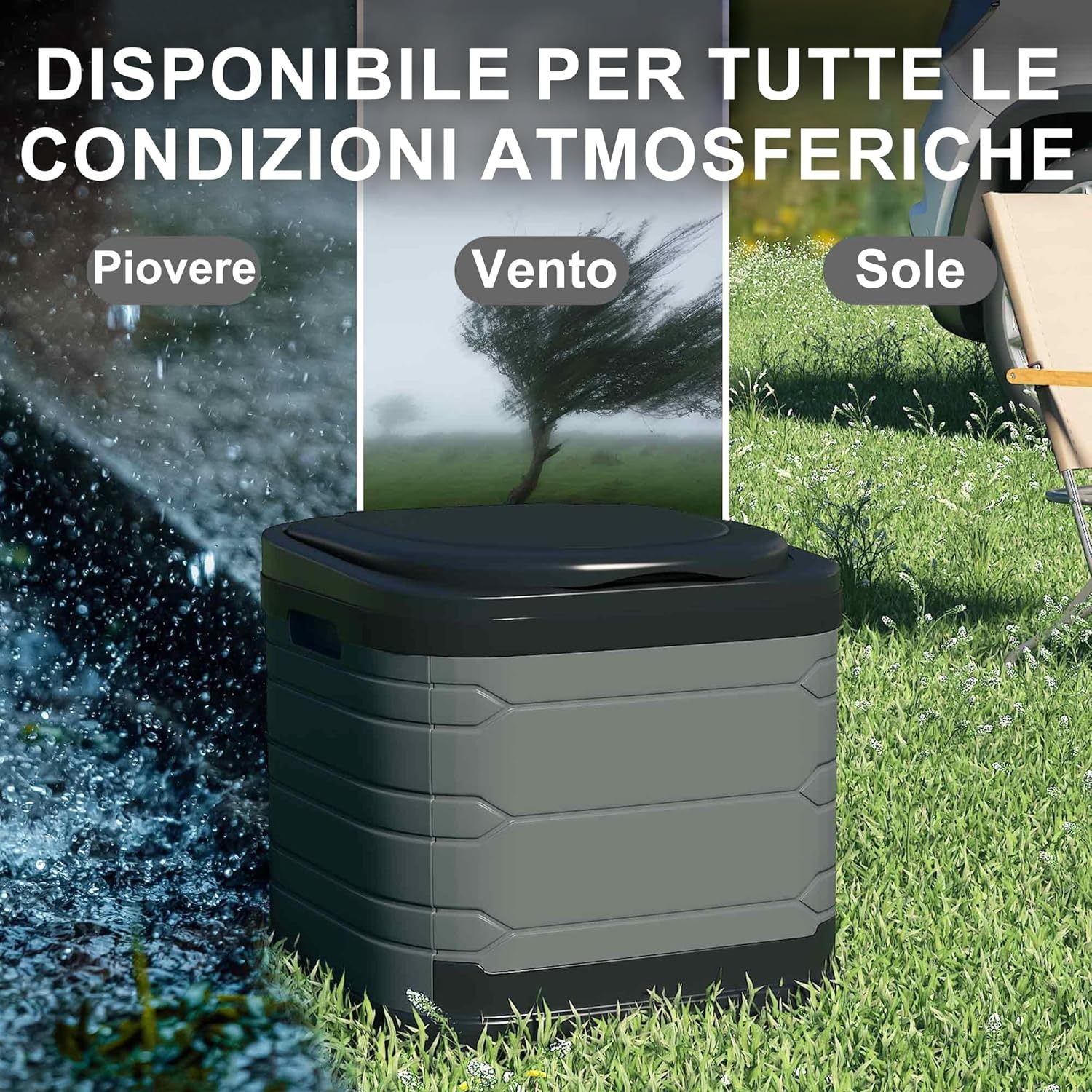 Opvouwbaar Campingtoilet XXL - 42x46x44 cm - Draagbaar en Milieuvriendelijk