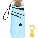 Vicloon Zakparaplu Ultralicht, Mini-Paraplu Met 6 Roestvrijstalen Ribben, Compacte, Opvouwbare UV-paraplu Voor Volwassenen en Kinderen, Licht Compact, Stabiel, Zwart, 190g