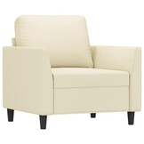 vidaXL Fauteuil 60 cm kunstleer crèmekleurig