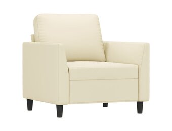 vidaXL Fauteuil 60 cm kunstleer crèmekleurig