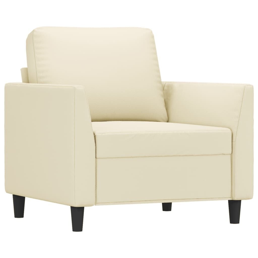 vidaXL Fauteuil 60 cm kunstleer crèmekleurig