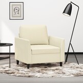 vidaXL Fauteuil 60 cm kunstleer crèmekleurig