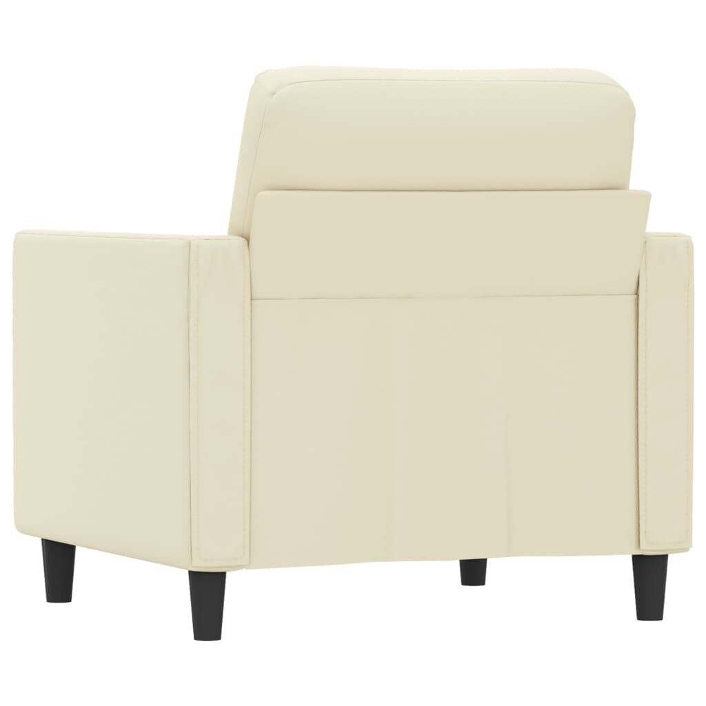 vidaXL Fauteuil 60 cm kunstleer crèmekleurig