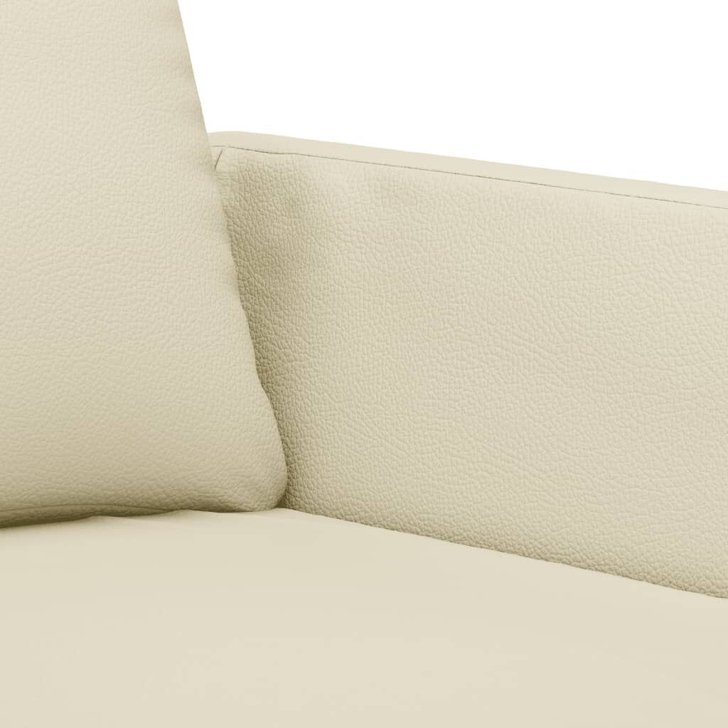 vidaXL Fauteuil 60 cm kunstleer crèmekleurig