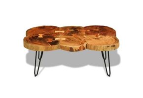 Salontafel massief Sheeshamhout met ijzeren poten - 47% korting