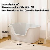 Vealind Kattenbak met hoge zijden en lage ingang 100% lekbestendig anti-spat open top kattenbak kattenbak voor kittens