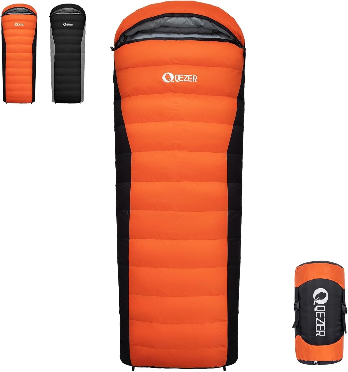 donzen slaapzak, ultralichte slaapzak -3°C tot 8°C voor 3 seizoenen kamperen, backpacken en wandelen buitenvulling 600g premium eendendons