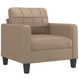 Fauteuil van Kunstleer in Cappuccinokleur - 60 cm Breed - 41% Korting