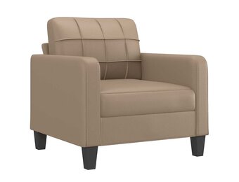 Fauteuil van Kunstleer in Cappuccinokleur - 60 cm Breed - 41% Korting