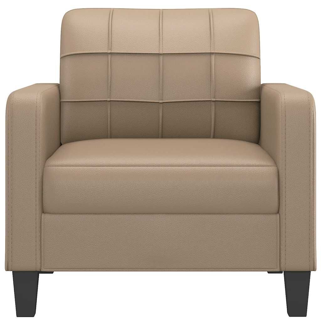 Fauteuil van Kunstleer in Cappuccinokleur - 60 cm Breed - 41% Korting