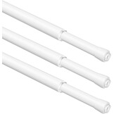 WELDUN Gordijnstang, 2 stuks, 3-in-1 zonder boren, spanstang, veerstang, 13 mm, voor ramen, kledingkast, boekenkast, 42-75 mm