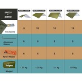 Unigear Tarp Waterdichte Tentzeil 4.4 x 4.4 m Legergroen - Camping & Outdoor