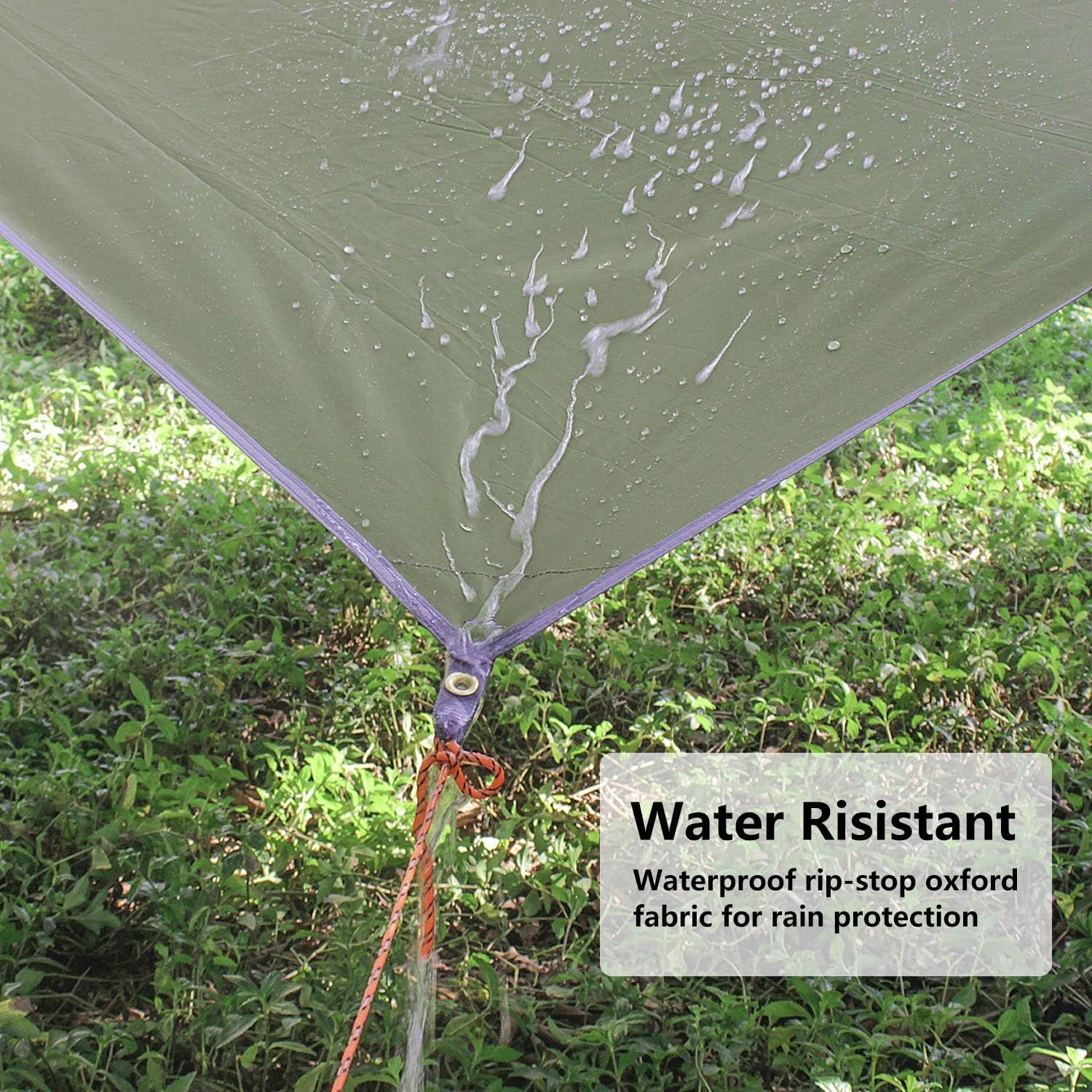 Unigear Tarp Waterdichte Tentzeil 4.4 x 4.4 m Legergroen - Camping & Outdoor