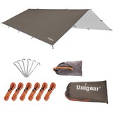 Unigear Tarp Waterdichte Tentzeil 4.4 x 4.4 m Legergroen - Camping & Outdoor