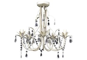 Kristallen Kroonluchter 5 Lampen 81% Korting - Elegant Wit Design