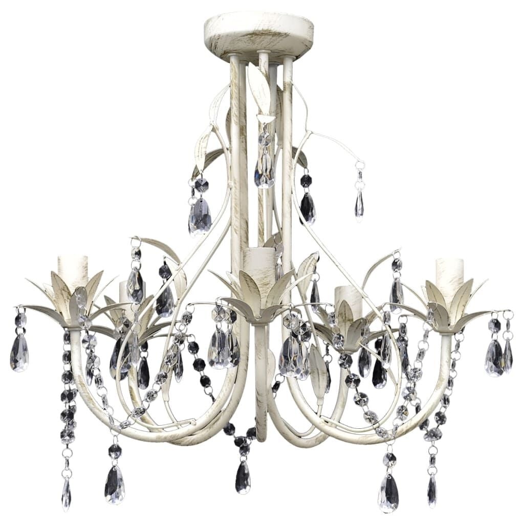 Kristallen Kroonluchter Wit Design (5 Lampen) met 85% Korting