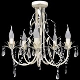 Kristallen Kroonluchter Wit Design (5 Lampen) met 85% Korting