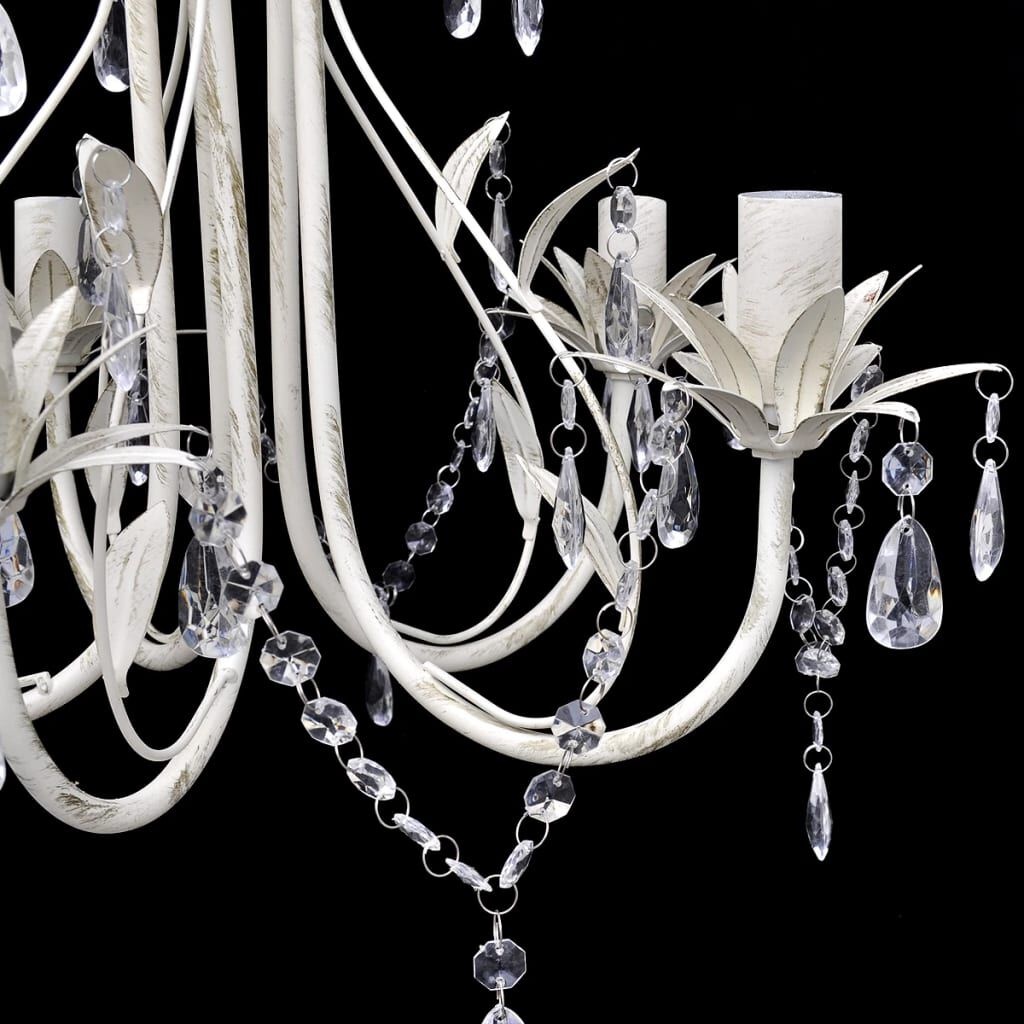 Kristallen Kroonluchter Wit Design (5 Lampen) met 85% Korting