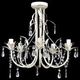 Kristallen Kroonluchter Wit Design (5 Lampen) met 85% Korting