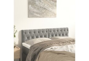 vidaXL Hoofdborden (2 stuks) - Lichtgrijs Fluweel (82% Korting)