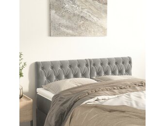 vidaXL Hoofdborden 2 st 72x7x78/88 cm fluweel lichtgrijs