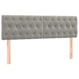 vidaXL Hoofdborden 2 st 72x7x78/88 cm fluweel lichtgrijs