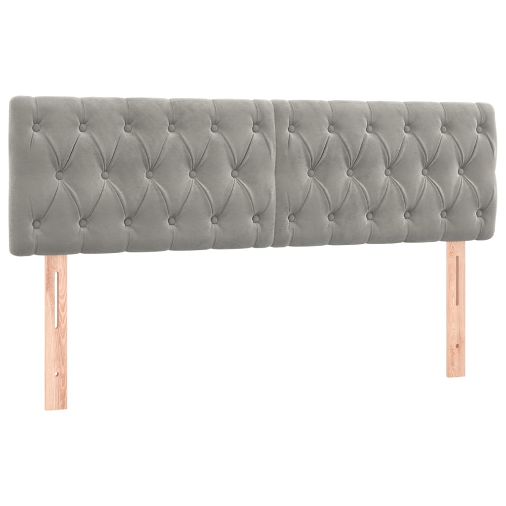 Hoofdborden (2 stuks) Lichtgrijs Fluweel - 85% Korting