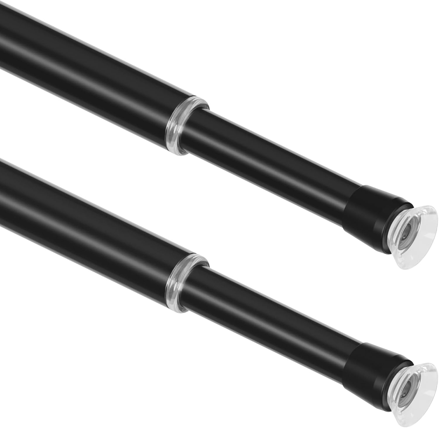 WELDUN Gordijnstang, 2 stuks, 3-in-1 zonder boren, spanstang, veerstang, 13 mm, voor ramen, kledingkast, boekenkast, 42-75 mm