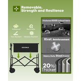 GECONLE Opvouwbare Transportkar met Wielen, 100L, Zwart