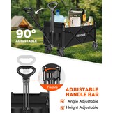GECONLE Opvouwbare Transportkar met Wielen, 100L, Zwart