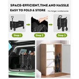 GECONLE Opvouwbare Transportkar met Wielen, 100L, Zwart