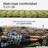 TRINORDIC Ultralichte Opblaasbare Camping Mat met Kussen - Enkele Luchtmatras voor Ruimtebesparend Comfort - Duurzame, Lichtgewicht Campinguitrusting voor Outdoor Avonturen - Bosgroen