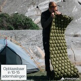 TRINORDIC Ultralichte Opblaasbare Camping Mat met Kussen - Enkele Luchtmatras voor Ruimtebesparend Comfort - Duurzame, Lichtgewicht Campinguitrusting voor Outdoor Avonturen - Bosgroen